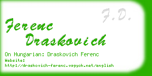 ferenc draskovich business card